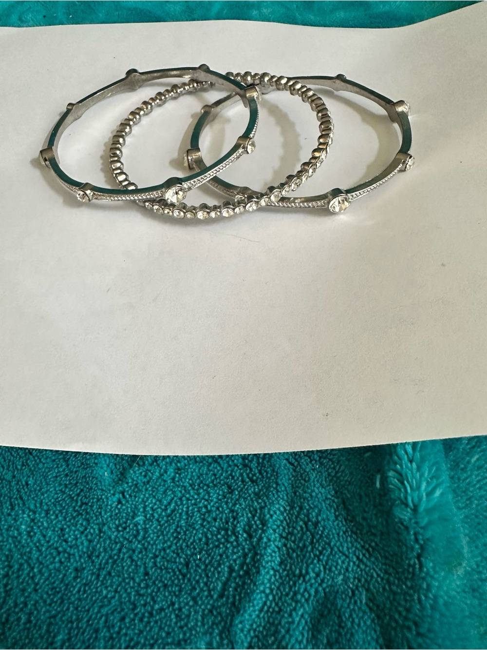 Silver-Tone Crystal Accent Bangle Bracelet Set - Women Jewelry